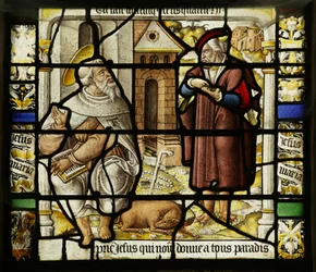 Vetrata raffigurante la Tentazione di Sant
